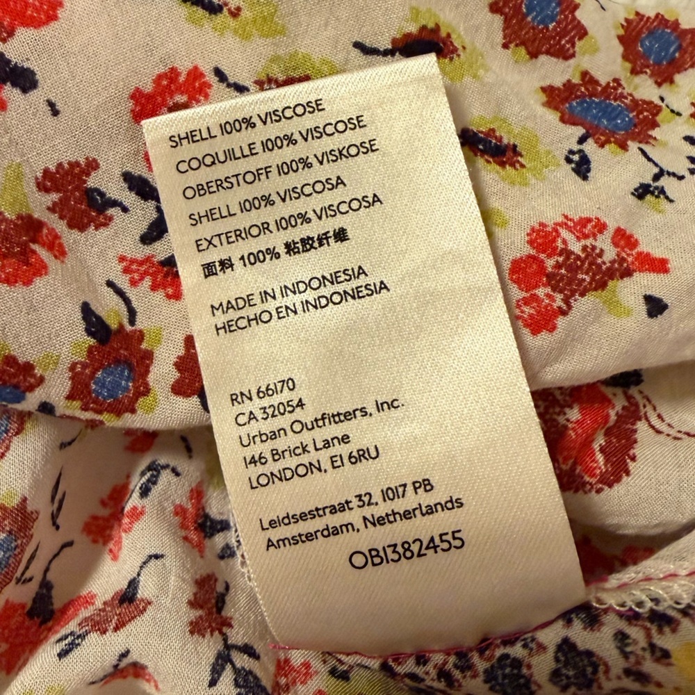 Pilcro Anthropologie The Romy Relaxed Shirt Cream Floral Print Button Front Top - Picture 9 of 10